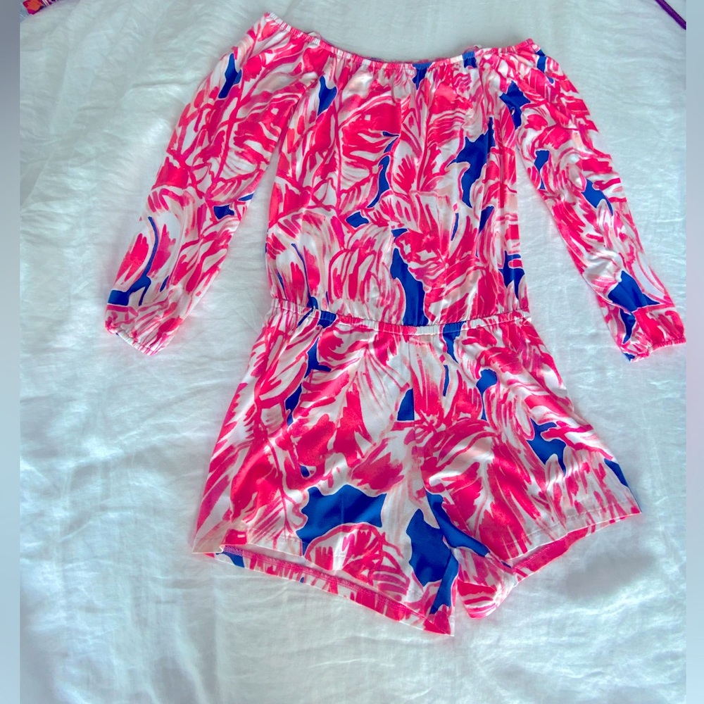 Pink and Blue Romper